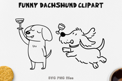 Toasting Dachshund SVG 2 Funny Dog Designs Product Image 1