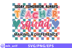 Inspirational Teacher Squad SVG PNG T-shirt Design Product Image 2