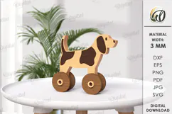 Toddler toy on wheels Laser Cut. Dog SVG Product Image 1