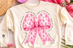 Together We Fight We Win Bow Coquette Png,Breast Cancer Product Image 1