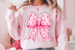 Together We Fight We Win Bow Coquette Png,Breast Cancer Product Image 2