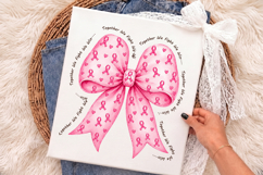 Together We Fight We Win Bow Coquette Png,Breast Cancer Product Image 3