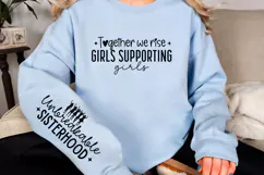 Together we rise girls supporting girls Sleeve SVG Design Product Image 3