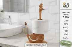 Toilet Paper Holder Laser Cut. Toilet Paper Stand SVG Product Image 1
