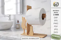 Toilet Paper Holder Laser Cut. Toilet Paper Stand SVG Product Image 1