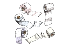 toilet paper roll set sketch hand drawn Product Image 1
