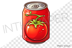 Tomato can PNG Drink Clipart beverage summer cartoon illust Product Image 1