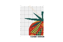Tomato geometric ornament kitchen cross stitch pattern - Tango Stitch