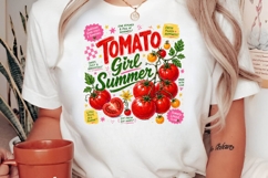 Tomato Girl Summer Retro Tomato Sublimation PNG Design Product Image 2