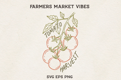Tomato Harvest SVG Farmers Market Vine Vegetable PNG Product Image 1