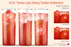 tomato juice with a straw and ice cubes for skinny tumbler sublimation. Bloody Mary tumbler sublimation.  summer tumbler sublimation straight and tapered