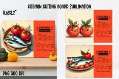 Tomato girl kitchen conversion cutting board PNG design Product Image 1