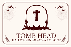 Tomb Head Monogram Halloween Font | Web Font Product Image 1