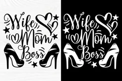 Wife Mom Boss | Heels Svg | Cut Files for Cricut, Silhouette Product Image 5