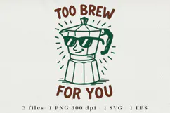Retro Coffee Line Art Clipart, Funny Puns SVG | PNG | EPS Product Image 1