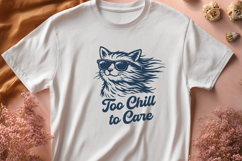 Too Chill to Care Cat SVG Cool Cat with Sunglasses Funny PNG Product Image 3