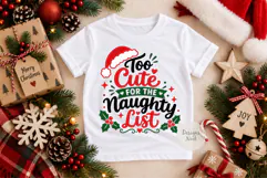 Too Cute for the Naughty List SVG, Funny Christmas SVG, Cute Product Image 2