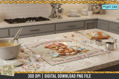 Cute teddy bear baking PNG sublimation design