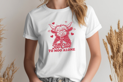 Too Cute to Moo Alone SVG Highland Cow Valentine PNG Quote Product Image 3