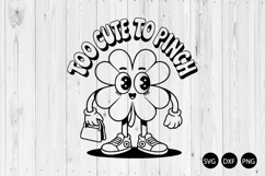 Too Cute to Pinch SVG, Shamrock SVG, Retro St. Patrick's Day Product Image 1