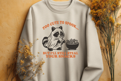 Too Cute to Spook SVG | Funny Raccoon Halloween PNG Design Product Image 2