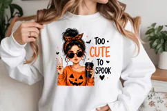Too Cute To Spook Halloween Girl PNG Product Image 2