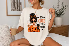 Too Cute To Spook Halloween Girl PNG Product Image 3
