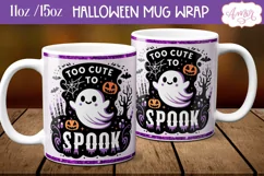 Too cute to spook mug wrap PNG for sublimation Product Image 1