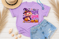Too Cute To Spook PNG, Witch Pig Halloween Sublimation Product Image 4