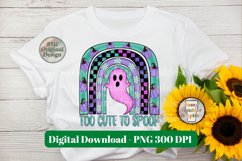 Too Cute to Spook Rainbow Sublimation Design | Cute Ghost Product Image 1