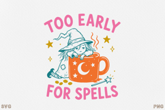 Halloween Witch Coffee SVG PNG Cute Spooky Design Product Image 1