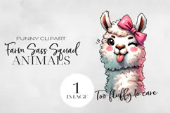 Funny Farm Animal Tongue out, Sublimation PNG. Product Image 1