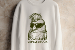 Too Glam to Give a Cluck SVG - Funny Chicken with Sunglasses Product Image 2
