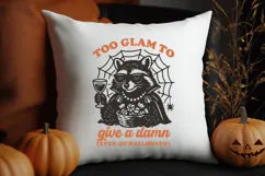 Too Glam To Give A Damn Halloween SVG PNG Glam Witch Raccoon Product Image 2