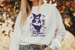 Too Glam to Give a Damn SVG | Glam Witch Halloween PNG Art Product Image 2