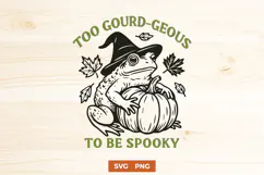 Too Gourd-Geous to Be Spooky SVG | Cute Halloween Frog PNG Product Image 1