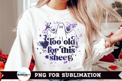 Funny Halloween sublimation design shown on a white shirt