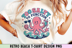 Retro Beach T Shirt Design, Distressed Coastal Sublimation. Product Image 1