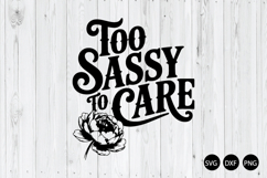 Too Sassy to Care SVG, Sassy Quote SVG, Funny Saying SVG Product Image 1