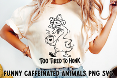 Funny Caffeinated Animals Clipart SVG PNG Product Image 1