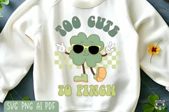 Too Cute To Pinch Svg, Retro St Patrick Day Svg, Shamrock Product Image 1