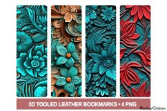 Western Bookmarks PNG Printable | Vintage 3D Tooled Leather Product Image 1