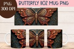3D Butterfly mug wrap PNG for sublimation Product Image 1