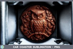 GorgeousTooled Leather Car Coaster design.