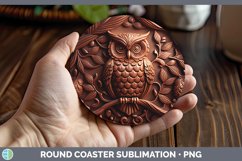 GorgeousTooled Leather Round Coaster design.