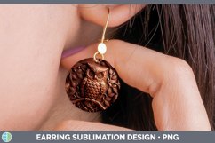 GorgeousTooled Leather Round Earrings design.