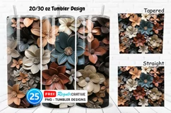 Tooled Leather Flowers 20/30oz Tumbler, BONUS 25 Tumbler Product Image 1
