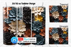 Tooled Leather Flowers 20/30oz Tumbler, BONUS 25 Tumbler Product Image 1