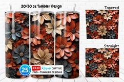Tooled Leather Flowers 20/30oz Tumbler, BONUS 25 Tumbler Product Image 1