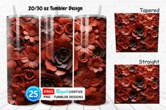 Tooled Leather Flowers 20/30oz Tumbler, BONUS 25 Tumbler Product Image 1